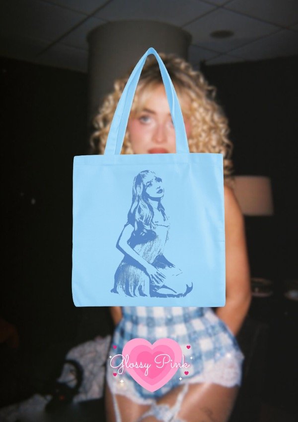 Producto - Tote Bag celeste Sabrina silueta azul - DTF