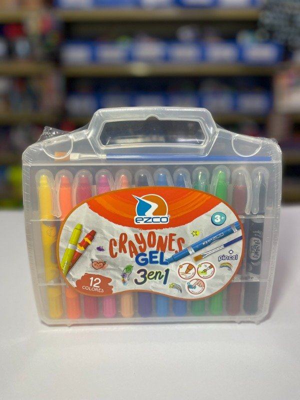 Producto - Crayones gel 3 en 1 x12 colores - "Ezco"