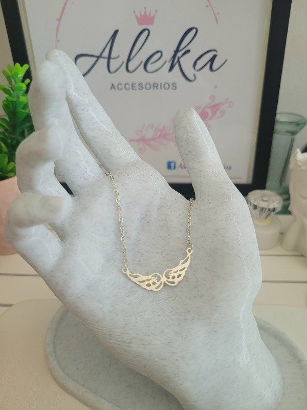 Producto - Collar alas de acero blanco - 4
