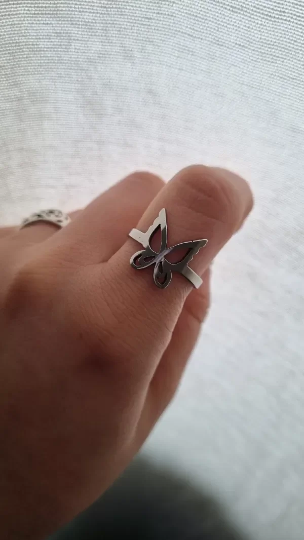 Producto - Anillo mariposa calada acero quirúrgico