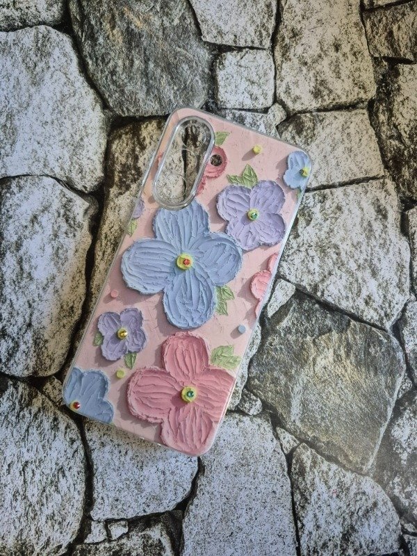 Producto - Funda tpu flexible flores Samsung S25 FE rosa