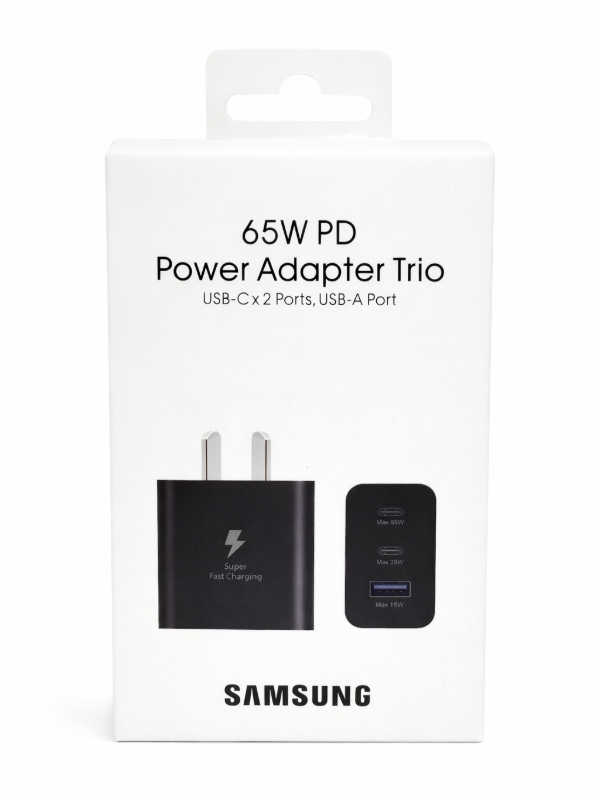 Producto - Cargador Samsung 65W Triple (2 Puertos USB-C + 1 Puerto USB-A) Calidad Original