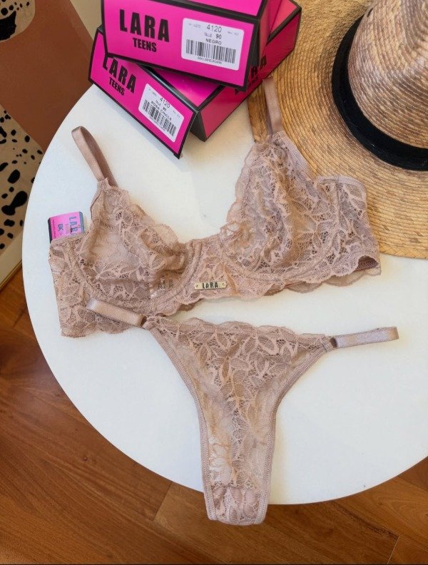 Producto - Conjunto encaje con aro nude T.105