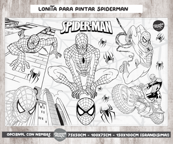 Producto - Lonita para pintar Spiderman Hombre araña
