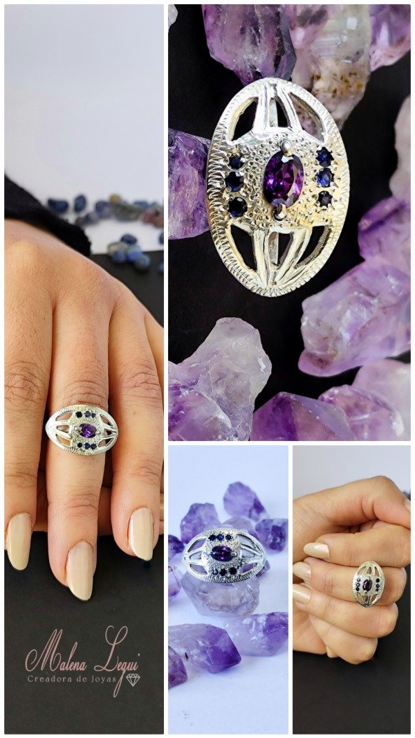 Producto - Anillo Oval Purple estilo vintage