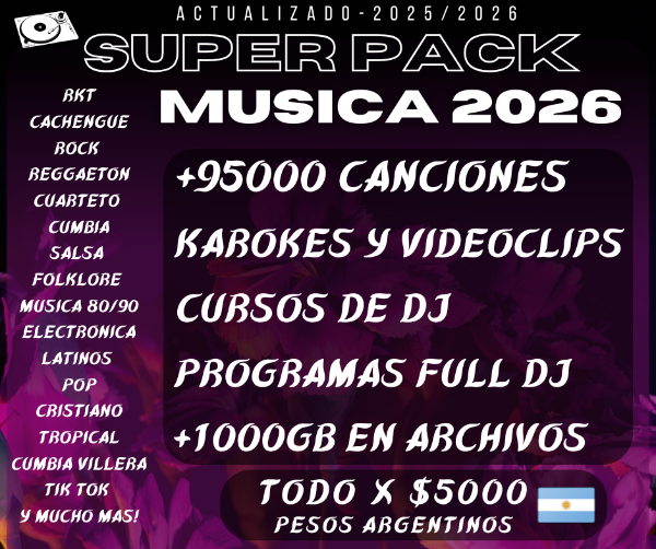 Producto - MEGA PACK DE MUSICA!! OFERTA LIMITADA