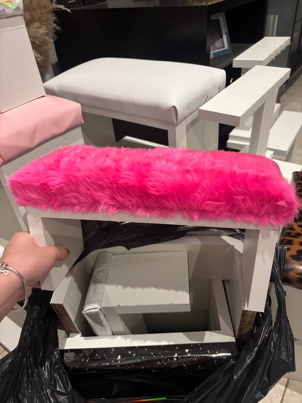Producto - apoya manos peluche rosa