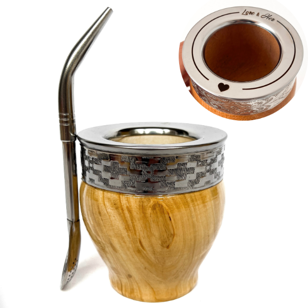 Producto - Imperial Algarrobo Clásico Personalizado + Bombilla (Virola Acero)