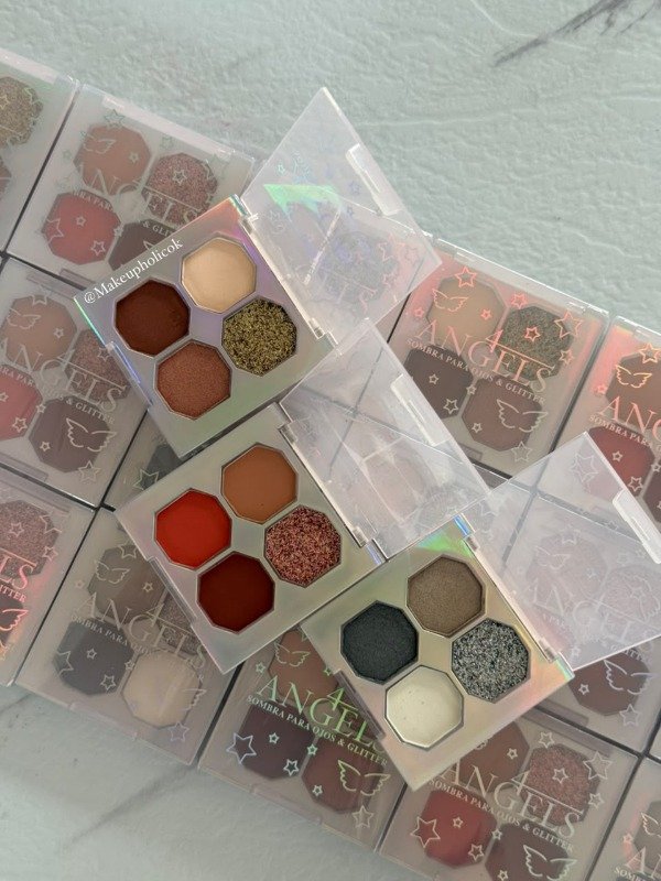 Producto - SOMBRA PARA OJOS CUARTETO MINI CON GLITTER - 4ANGELS - CAJA DE 24 UNIDADES - 4