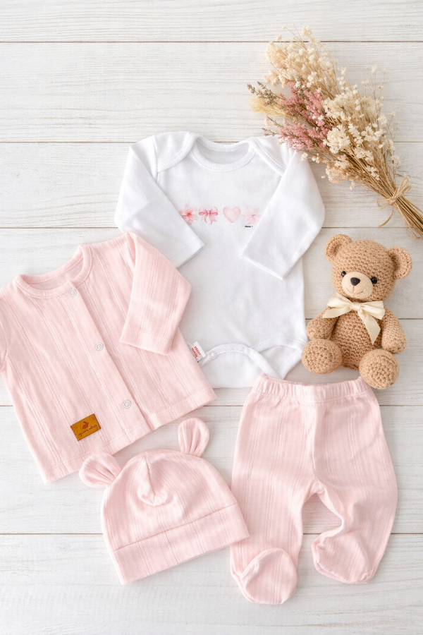 Producto - SET NACIMIENTO 4 PIEZAS ROSA