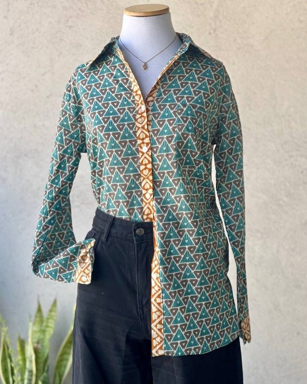 Producto - Camisa Larga Clásica Algodón Cielo Gris Maíz M L