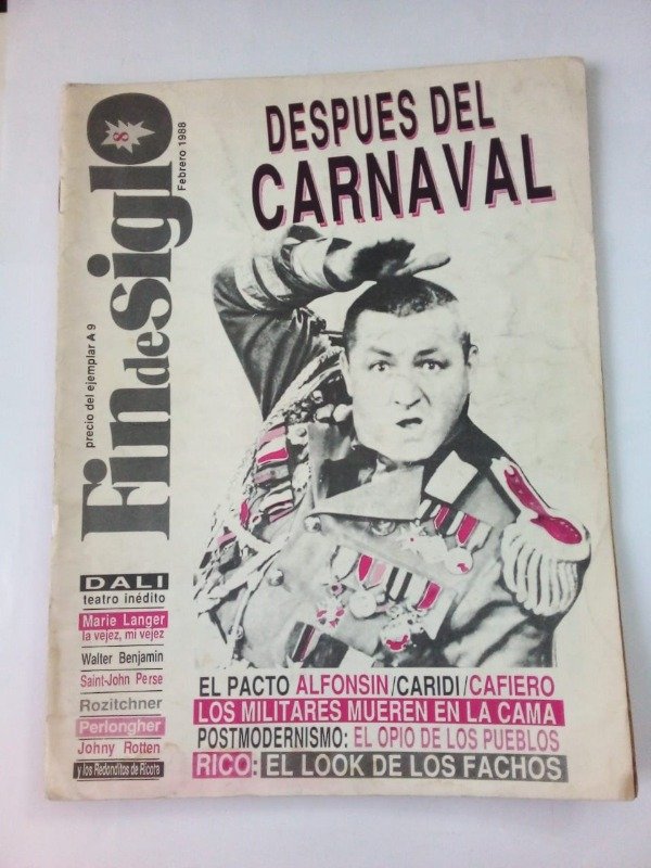 Producto - Fin de siglo #8 - Febrero 1988 - Después del carnaval Perlongher Benjamin Langer