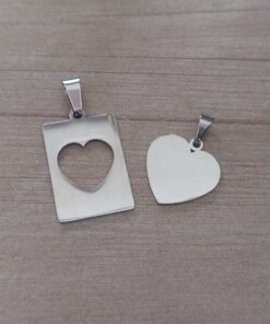 Producto - Dije corazón rectángulo con corazón calado