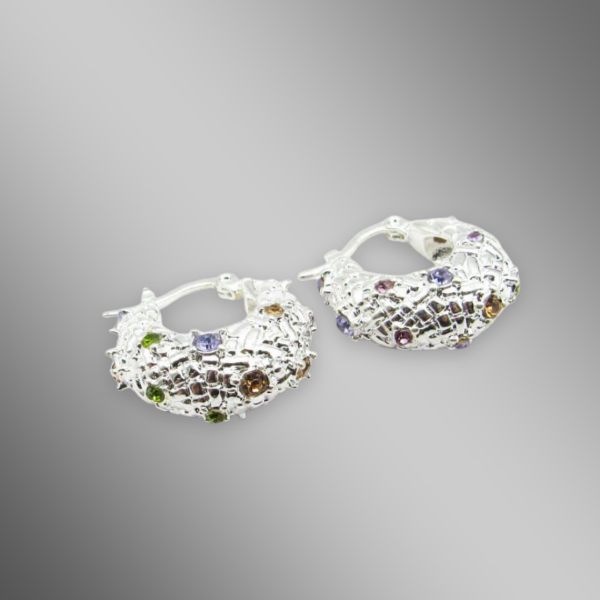 Producto - AROS ARGOLLA PIEDRAS MULTICOLOR - ACERO BLANCO -SHAR4954-131313-ZGT