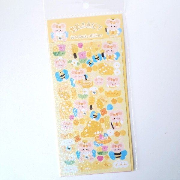 Producto - Plancha de stickers Holográfica - Honey Bear