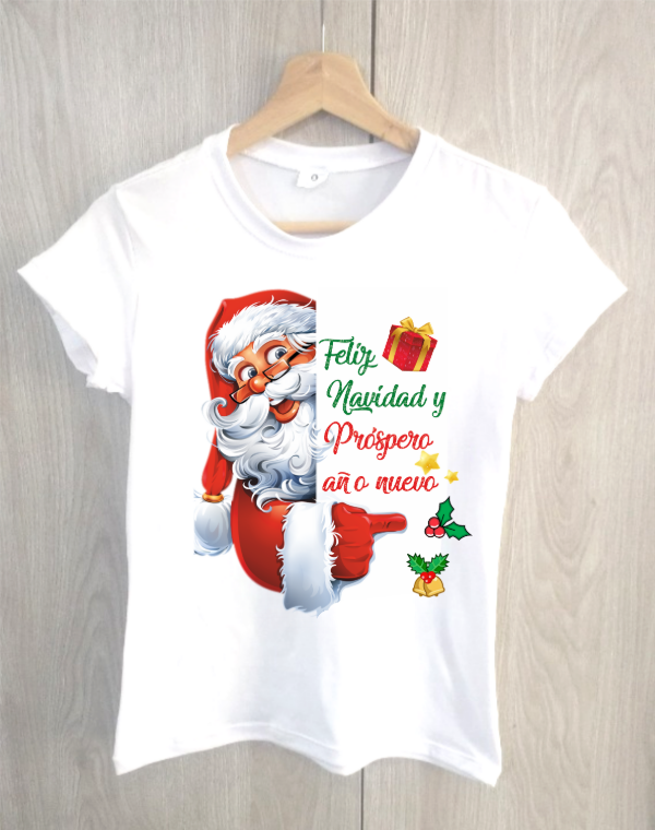 Producto - Camisetas de navidad estampada Papá Noel