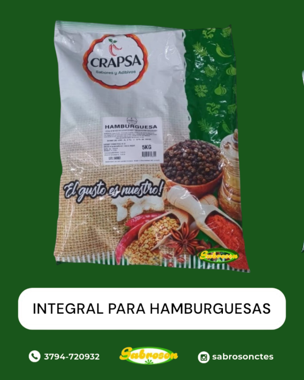 Producto - Integral Hamburguesa Crapsa X5kg
