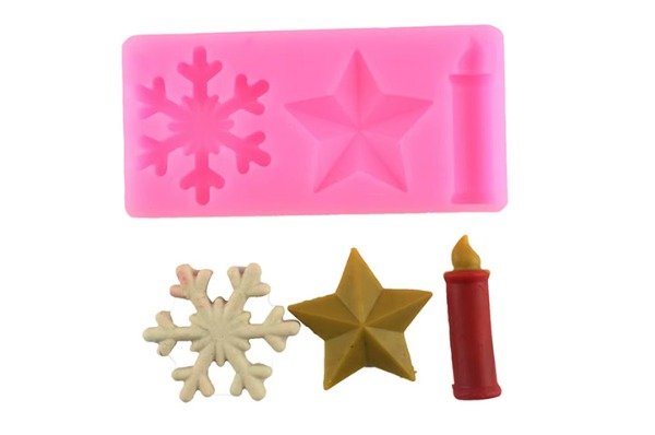 Producto - Silicon estrella ,vela y copo de nieve.