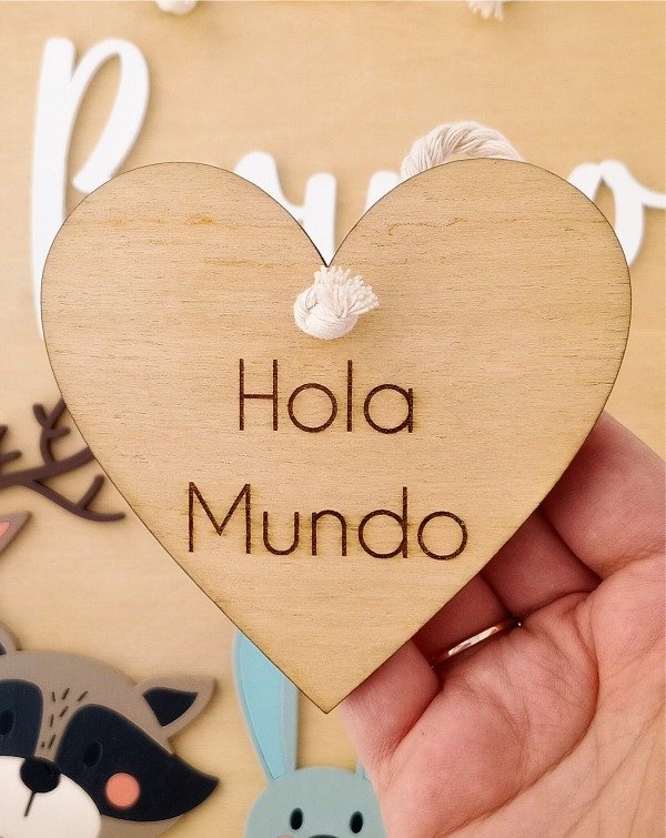Producto - Colgante Corazón Hola Mundo