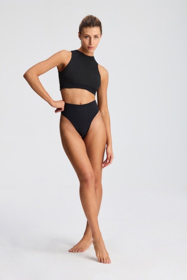 Producto - Art. 2422- BRIGITTE- Conjunto de Alg Corte Americano con Less Tiro Alto NEGRO