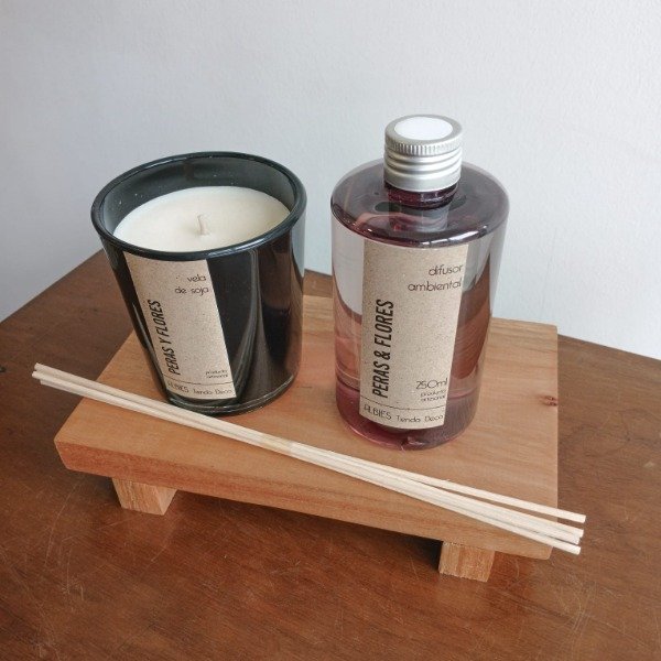 Producto - Set Aromas - Difusor + Vela de Soja + Base de Madera