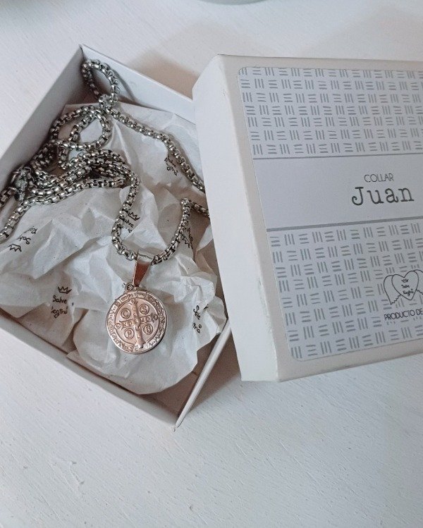 Producto - Collar Acero Juan con medalla de San Benito