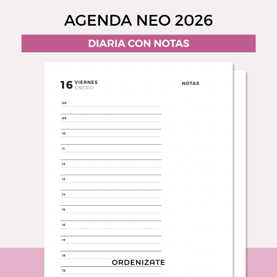 Producto - AGENDA NEO 2026 (diaria con notas)