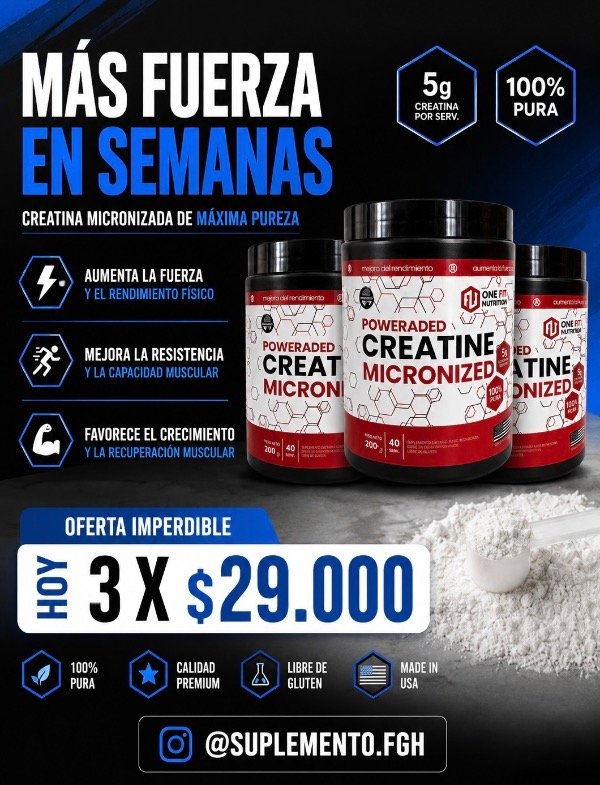 Producto - 3 Creatinas puras One Fit