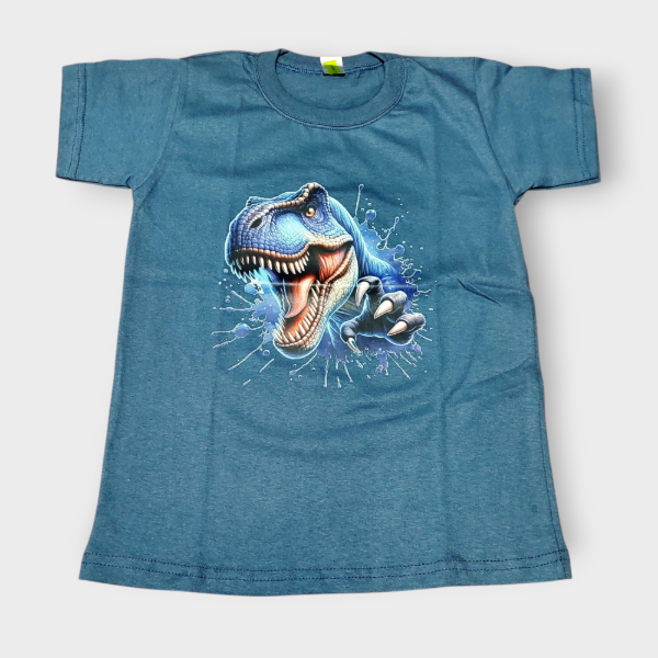 Producto - Remera Niño Estampa Dino Azul Marino T14