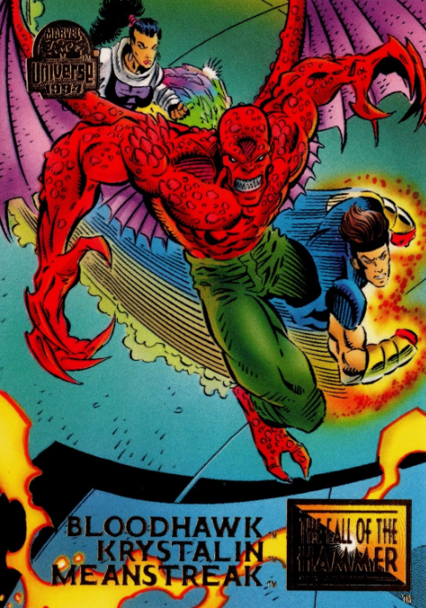 Producto - 1994 Fleer Marvel Universe  #85 - Bloodhawk, Krystalin and Meanstreak - 0
