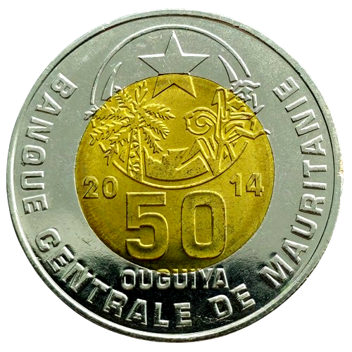 Producto - Mauritania 50 Ouguiya 2014 Km#9 Unc