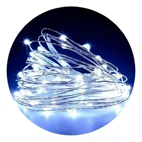 Producto - ALAMBRE LED 3MTS BLANCO FRIO a pilas