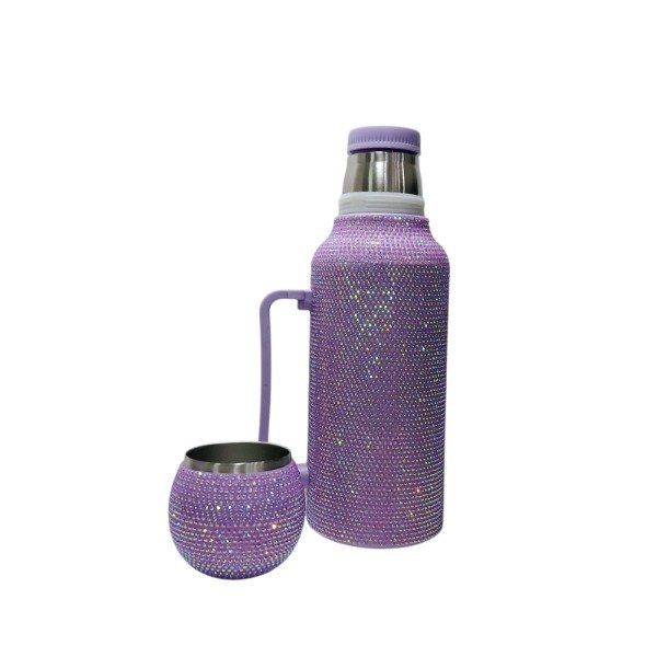 Producto - Termo mas mate con glitter lila