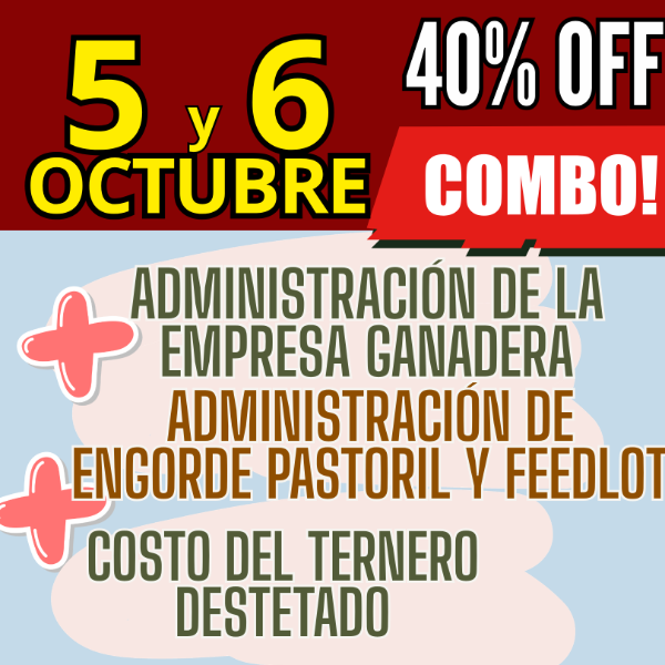 Producto - COMBO 3 CURSOS:Gestión Ganadera + Costo del Ternero + Engorde Pastoril y Feedlot - 0