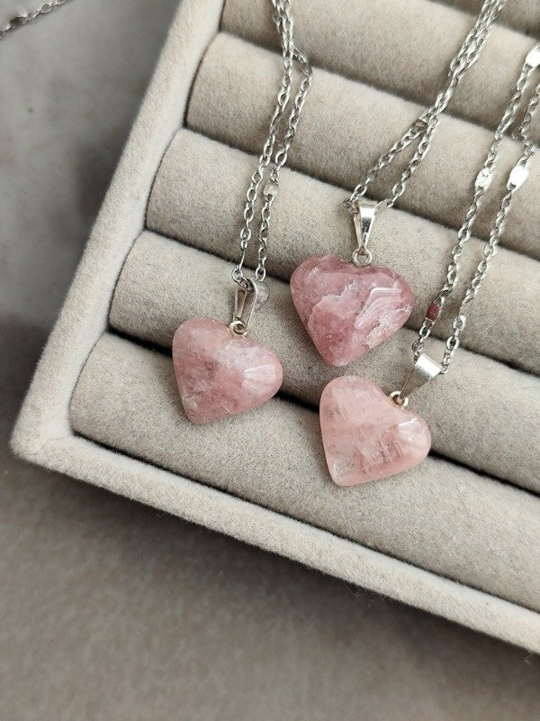 Producto - Collar Mini Corazón Cuarzo Rojo