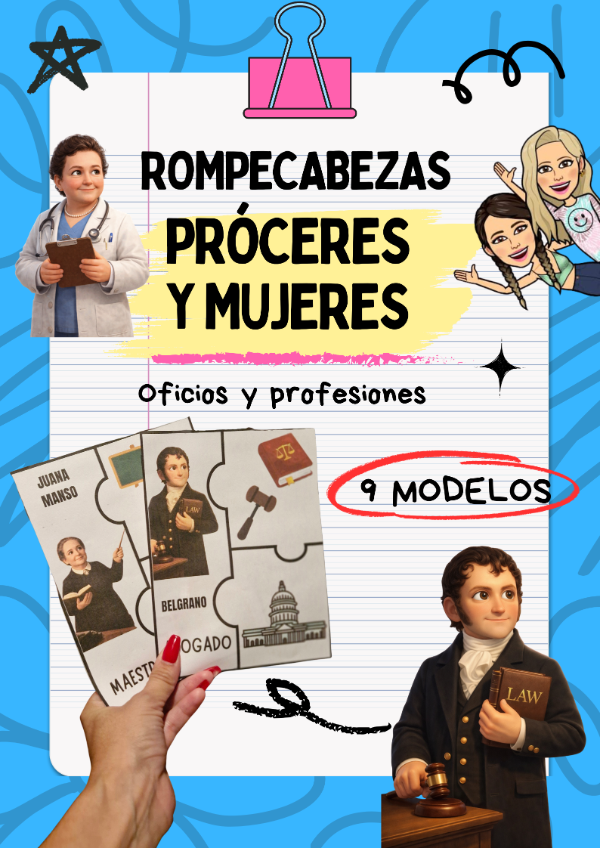 Producto - ROMPECABEZAS: OFICIOS Y PROFESIONES DE PRÓCERES Y MUJERES IMPORTANTES