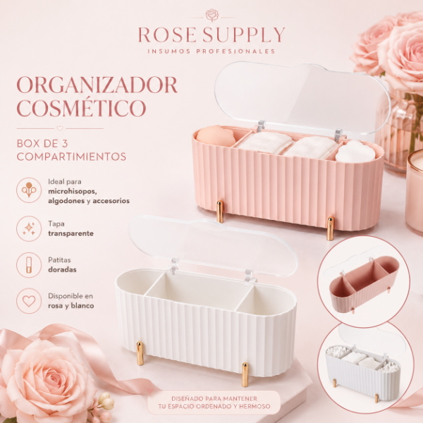 Producto - Organizador Cosmético de 3 Compartimientos (color surtido) - 0