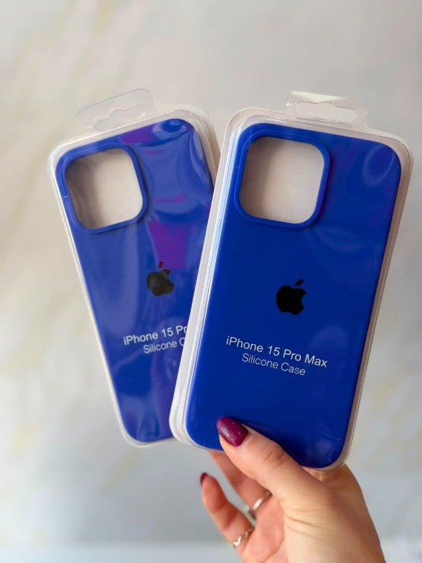 Producto - Silicone case iphone 15 pro max azul cristante
