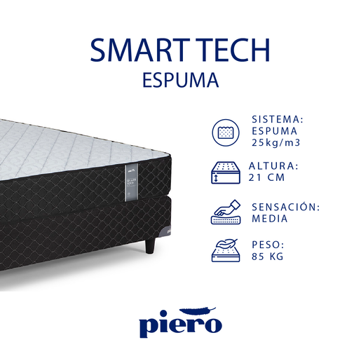 Producto - Sommier y Colchón Piero Smart Tech Espuma 190x140 - 8