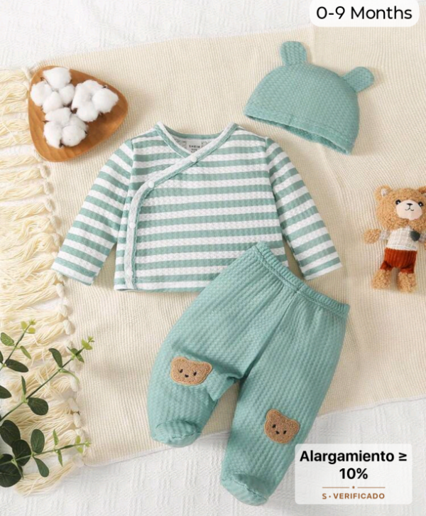 Producto - Ajuar verde agua recien nacido