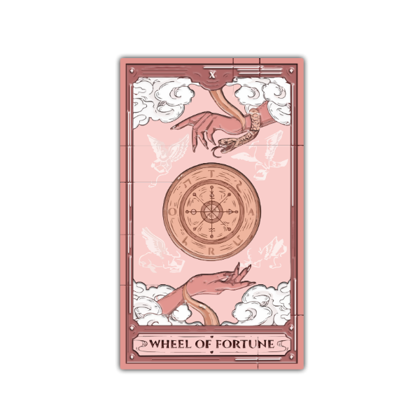 Producto - Tarot "Rueda de la fortuna" - Vinilo blanco + Laca sectorizada