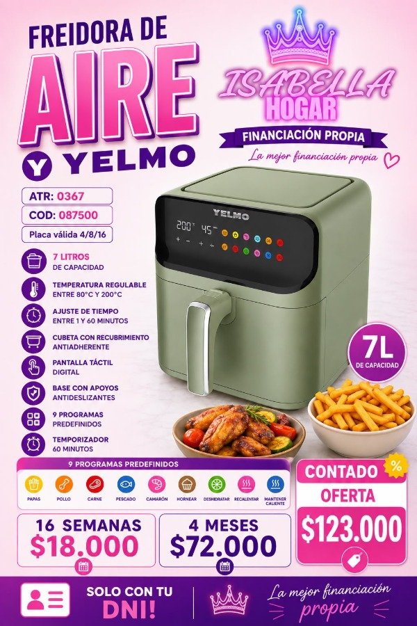 Producto - FREIDORA DE AIRE YELMO COD:7311