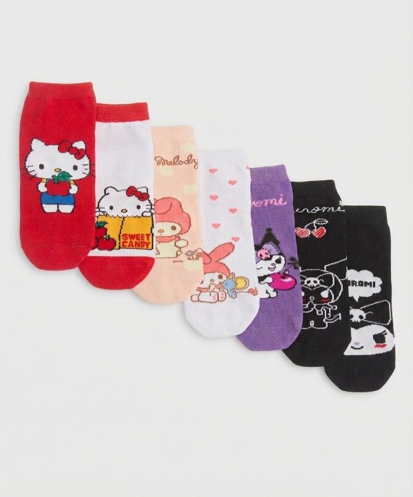 Producto - Zoquetes Elemento dama Kitty y Kuromi. Pack x3 - 0