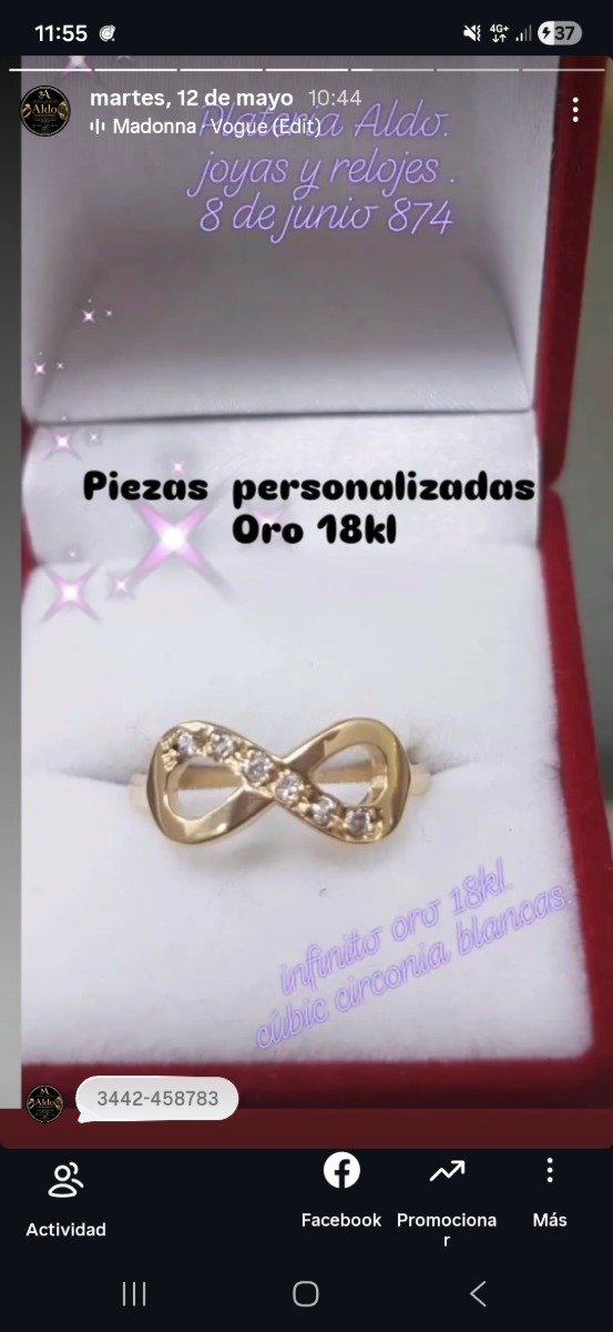 Producto - Anillo oro 18kl . Infinito