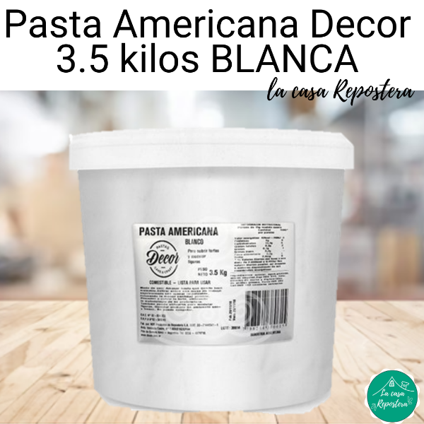 PASTA AMERICANA DECOR 3.5 KILOS BLANCA La casa Repostera