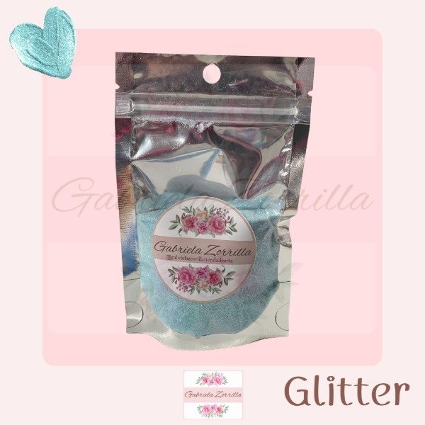 Producto - Glitter extra fino Celeste pastel