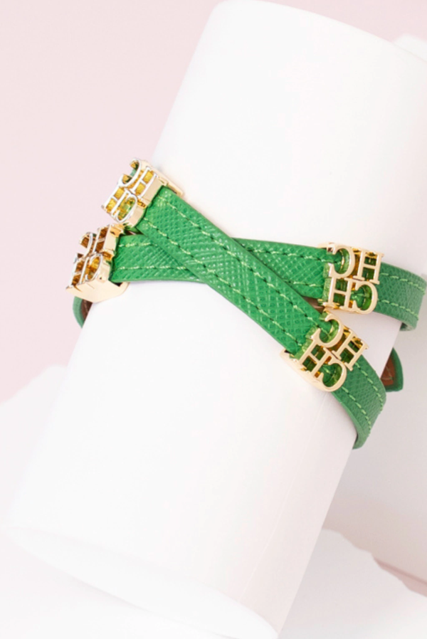 Producto - Pulsera Carolina verde en cuero pu y acero