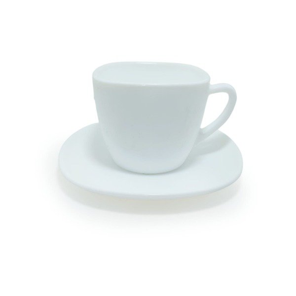 Producto - SM TAZA+PLATO CUADRADO(FB220-12)OPALINA BCA