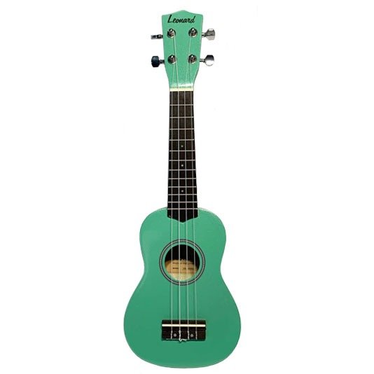 Producto - LEONARD UKELELE  SOPRANO CON FUNDA - COLOR VERDE SURF SPARKLE