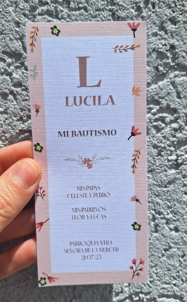 Producto - Estampita Bautismo "Lula" - 1